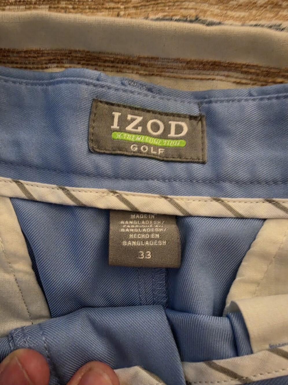 Izod Light Blue Golf Chinos - Flat Front Performance Pants